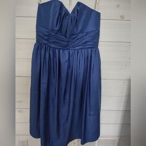 Jordan Fashions blue strapless midi dress